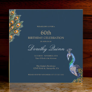 Elegant Waterverf Peacock Birthday Kaart