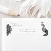 Elegant Waterverf Peacock Etiket (Insitu)