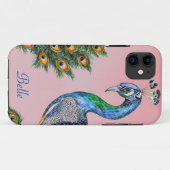 Elegant Waterverf Peacock op maat Case-Mate iPhone Case (Achterkant (horizontaal))