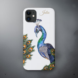 Elegant Waterverf Peacock op maat iPhone 11 Hoesje
