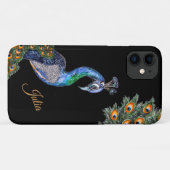 Elegant Waterverf Peacock op maat Case-Mate iPhone Case (Achterkant (horizontaal))