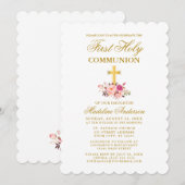 Elegant Waterverf Pink Floral First Community Kaart (Voorkant / Achterkant)