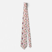 Elegant Waterverf Pink Floral Greenery Pattern Stropdas (Voorkant)