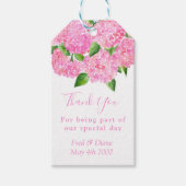 Elegant Waterverf Pink Hydrangea Floral Wedding Cadeaulabel (Voorkant)