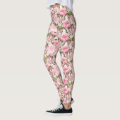 Elegant Waterverf Pink Peony Floral Pattern Leggings (Links)