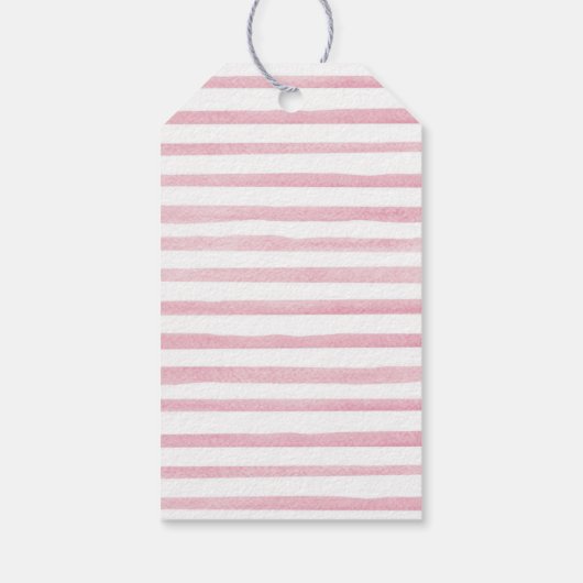 Elegant Waterverf pompoen Baby shower stoffig Roos Cadeaulabel (Achterkant)