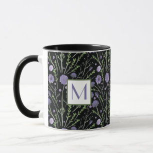 Elegant Waterverf Purple Flowers Monogram Mok