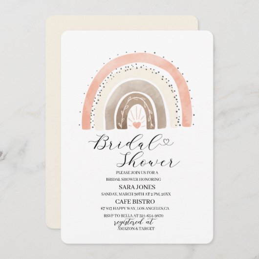 Elegant waterverf regenboog Baby shower Kaart (Voorkant / Achterkant)