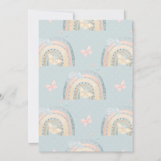 Elegant waterverf regenboog en vlinderbloemigen kaart (Achterkant)