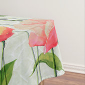 Elegant Waterverf Rood Roze en Gele Bloemen | Tafelkleed (Voorbeeld)