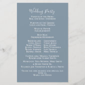 Elegant Waterverf Roos Dusty Blue Wedding Programm (Achterkant)
