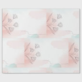 Elegant Waterverf Roze Bloemen Inpakpapier (Vlak)