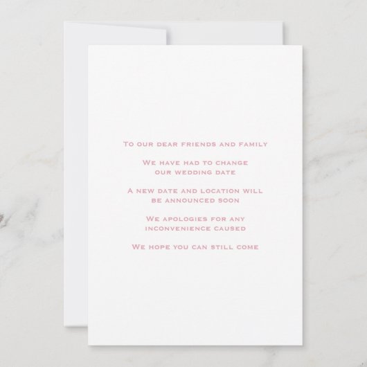 Elegant Waterverf Roze en Groen Save The Date (Achterkant)