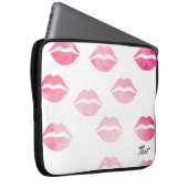 Elegant waterverf roze lippenpatroon laptop sleeve (Voorkant Rechts)