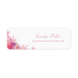 Elegant Waterverf Rozen Flowers Moderne Eenvoudige Etiket