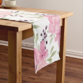 Elegant Waterverf Rozen Patroon Korte Tafelloper (Voorbeeld)