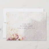 Elegant Waterverf schilderde Floral Canvas Wedding Save The Date (Achterkant)