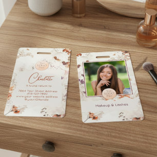 Elegant Waterverf Script Logo Foto Make-up Badge