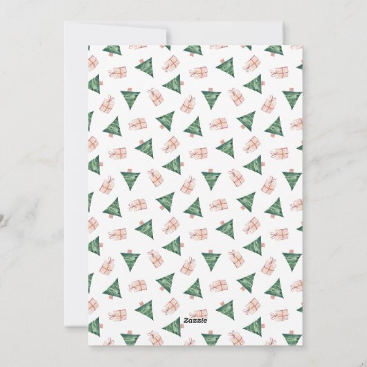 Elegant Waterverf Script met Kerstmis Feestdagenkaart (Achterkant)