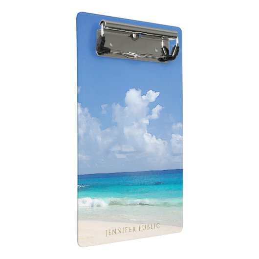 Elegant Waterverf Seaside Waves Trendy Sjabloon Mini Klembord (Schuin)