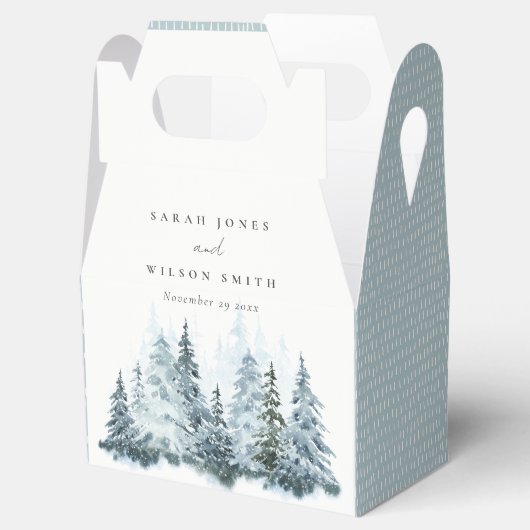 Elegant Waterverf sneeuwwinterpijn Bedankdoosjes (Geopend)