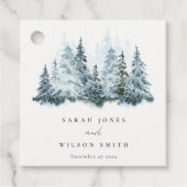 Elegant Waterverf sneeuwwinterpijn Bedankjes Labels (Voorkant)