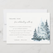 Elegant Waterverf sneeuwwinterpijn Bedankkaart (Voorkant)