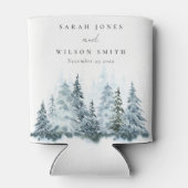 Elegant Waterverf sneeuwwinterpijn Blikjeskoeler (Achterkant)