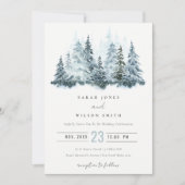 Elegant Waterverf sneeuwwinterpijn Kaart (Voorkant)