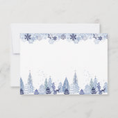 Elegant Waterverf Snowflakes Winter Weddenschap Save The Date (Achterkant)