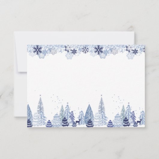 Elegant Waterverf Snowflakes Winter Weddenschap Save The Date (Achterkant)