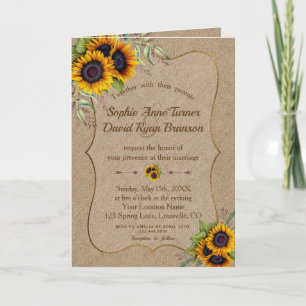 Elegant Waterverf Sunflower Burlap Weduwschap