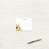 Elegant Waterverf Sunflower Persoonlijk Post-it® Notes (Op bureau)