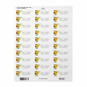 Elegant Waterverf Sunflower Return Address Etiket (Full Sheet)