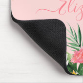 Elegant Waterverf Tropical Floral Trendy Script Muismat (Hoek)