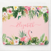 Elegant Waterverf Tropical Floral Trendy Script Muismat (Voorkant)