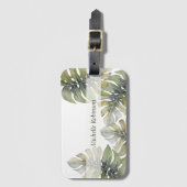 Elegant Waterverf Tropisch Monstera Bagagelabel (Voorkant (verticaal))