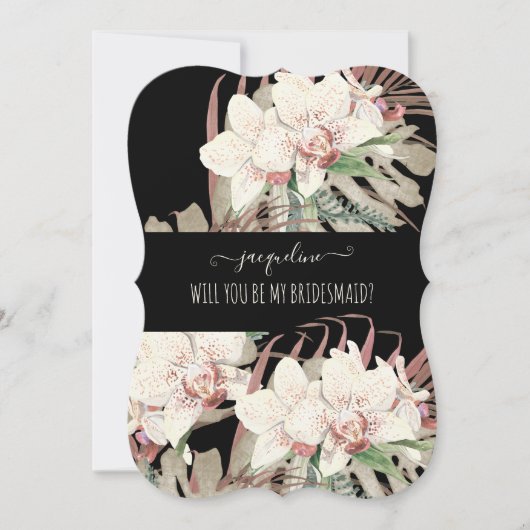 Elegant Waterverf Tropische Floral is Bridesmaid Kaart (Voorkant)