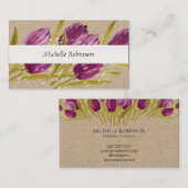Elegant Waterverf Tulip Flowers Professional Visitekaartje (Voorkant / Achterkant)