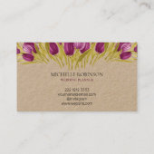 Elegant Waterverf Tulip Flowers Professional Visitekaartje (Achterkant)