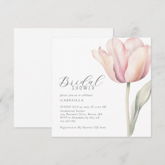 Elegant Waterverf Tulip Vrijgezellenfeest Kaart