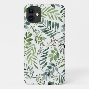 Elegant Waterverf van botanische bladeren  iPhone 11 Hoesje