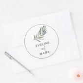Elegant Waterverf Wedding Classic Round Sticker (Envelop)