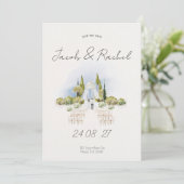 Elegant Waterverf Wedding Invitation Kaart (Staand voorkant)