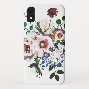 Elegant  Waterverf White Floral iPhone XR Hoesje