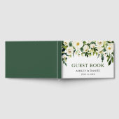 Elegant Waterverf White Floral Greenery Wedding Gastenboek (Volledig)