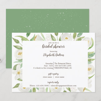 Elegant Waterverf White Floral Vrijgezellenfeest Kaart