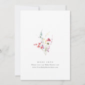 Elegant Waterverf Wild Flowers Baby shower Kaart (Achterkant)