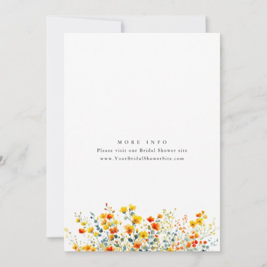 Elegant Waterverf Wild Flowers Vrijgezellenfeest Kaart (Achterkant)