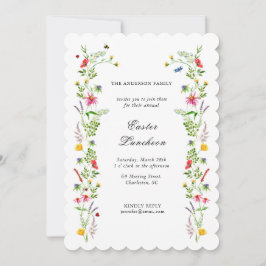 Elegant waterverf wildbloem paasmaanpijp aankondiging